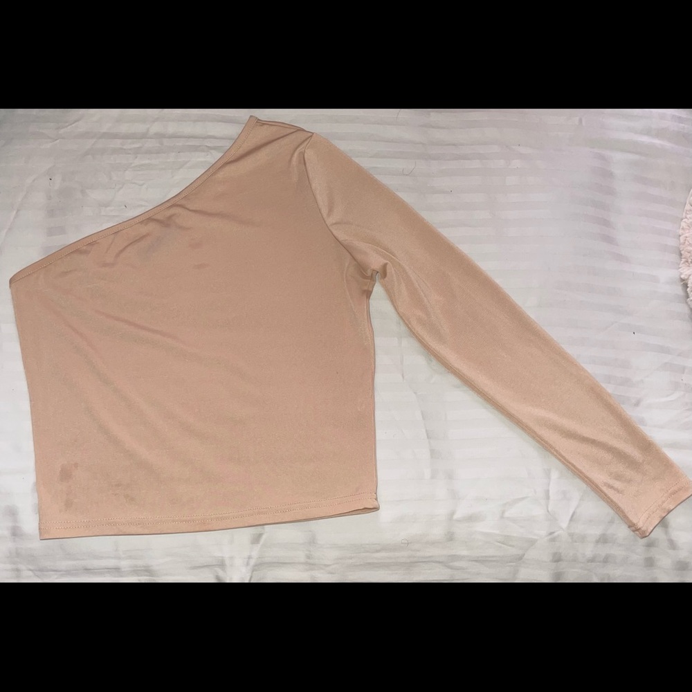 Cute nude one hand crop top available!… have a hot date?.. this is it!